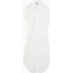 Weiße Oversize Kurzärmelige COS Mini Spitzenkleider aus Baumwollmischung für Damen Größe XS 