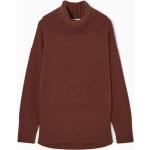 Braune Oversize COS Stehkragen Kaschmir-Pullover aus Wolle für Damen Größe XS 