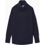 Marineblaue Oversize COS Stehkragen Kaschmir-Pullover aus Wolle für Damen Größe S 