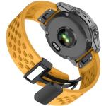 Gelbe Solar Uhrenarmbänder aus Metall mit GPS mit Silikonarmband für Herren zum Sport 