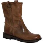 Ovye by Cristina Lucchi echt Leder Stiefel Stiefeletten Schuhe Ankle Boots Biker Cowboy Hand Made in Italy (36, Taupe)