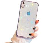 Reduzierte Lila iPhone XR Cases durchsichtig für kabelloses Laden für Damen 
