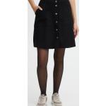 Schwarze Unifarbene Oxmo Lederröcke aus Kunstfaser für Damen Größe M 
