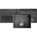 Schwarze OXMOX Leather Mini Geldbörsen mit RFID-Schutz klein 