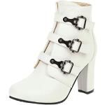 Weiße High Heel Stiefeletten & High Heel Boots mit Reißverschluss aus PU für Damen Größe 40 für den für den Winter 