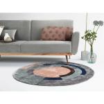 Reduzierte Peachfarbene Runde Runde Teppiche 120 cm aus Textil 