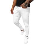 Weiße Ozonee Slim Fit Jeans aus Baumwollmischung für Herren Größe XXL 