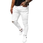Weiße Ozonee Slim Fit Jeans aus Baumwollmischung für Herren 