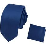 Royalblaue Unifarbene Krawatten-Sets aus Satin für Herren 3-teilig 