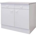 Weiße Küchenunterschränke mit Schubladen aus Kunststoff mit Schublade Breite 100-150cm, Höhe 100-150cm, Tiefe 0-50cm 