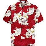 Rote Kurzärmelige Hawaiihemden aus Baumwolle für Herren Größe M 