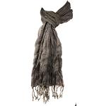 Schwarze Karo Crinkle-Schals aus Baumwolle für Herren Größe M 