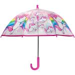 Bunte p:os Durchsichtige Regenschirme für Kinder mit Einhornmotiv für Mädchen 