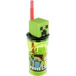 Reduzierte Schwarze p:os Minecraft Kinderbecher & Kindertassen 360 ml mit Limonade-Motiv mit Strohhalm 