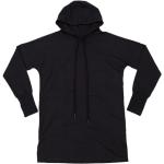 Schwarze Bio Nachhaltige Sweatkleider aus Baumwolle mit Kapuze für Damen Größe XL 