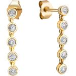 Goldene Diamant Ohrringe aus Gold 14 Karat mit Diamant für Damen 
