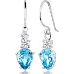 Hellblaue Ohrhänger Glänzende aus Kristall für Damen 