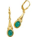 Smaragdgrüne Ohrhänger Vergoldete mit Saphir für Damen 