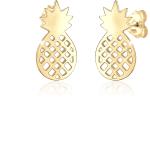 Silberne Ananas-Ohrringe mit Ananas-Motiv handgemacht für Damen 