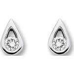 Silberne Diamant Ohrringe mit Diamant für Damen 