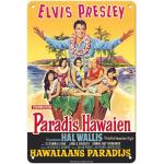 Pacifica Island Art - 22 x 30 cm Metallschild - Südsee-Paradies - mit Elvis Presley - Retro Film Plakat c.1966