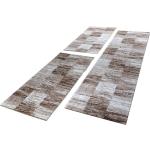 Braune Karo Paco Home Design-Teppiche aus Polypropylen schmutzabweisend 3-teilig 