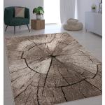 Beige Paco Home Runde Design-Teppiche aus Polypropylen 