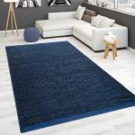 Blaue Skandinavische Paco Home Wollteppiche aus Wolle 140x200 