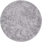 Silberne Unifarbene Moderne Paco Home Runde Runde Hochflorteppiche 160 cm aus Kunstfell schmutzabweisend 