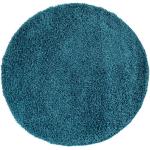 Blaue Unifarbene Paco Home Runde Runde Hochflorteppiche 160 cm aus Polypropylen schmutzabweisend 
