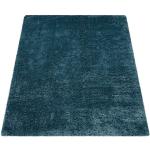 Blaue Unifarbene Paco Home Rechteckige Shaggy Teppiche aus Polyester schmutzabweisend 