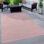 Reduzierte Pinke Unifarbene Paco Home Runde Outdoor-Teppiche & Balkonteppiche aus Textil 