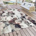 Reduzierte Pastelllilane Abstrakt Vintage Paco Home Runde Outdoor-Teppiche & Balkonteppiche aus Textil 