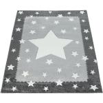 Grösse:80x150 cm Paco Home Kinderteppich Teppich Kinderzimmer Kurzflor Mädchen Jungs Sterne Tier Muster Creme Grau 