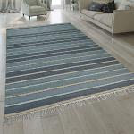 Beige Moderne Paco Home Kelim Teppiche aus Wolle 80x150 