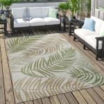 Pastellblaue Tropische Paco Home Organische Outdoor-Teppiche & Balkonteppiche aus Kunststoff UV-beständig 
