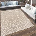 Reduzierte Beige Rauten Paco Home Outdoor-Teppiche & Balkonteppiche aus Textil 