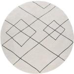 Paco Home Teppich »Haral 785«, rund, Höhe 9 mm, Kurzflor, Scandi Design, Rauten Motiv, Wohnzimmer, weiß