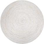 Weiße Unifarbene Boho Paco Home Runde Jute-Teppiche 80 cm aus Jute schmutzabweisend 