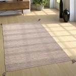 Reduzierte Beige Moderne Paco Home Organische Kelim Teppiche aus Baumwolle 