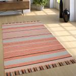 Reduzierte Aprikose Moderne Paco Home Organische Kelim Teppiche aus Baumwolle 