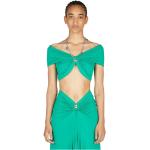 Reduzierte Grüne Elegante Paco Rabanne Schulterfreie Off Shoulder Shirts & Schulterfreie Shirts Handwäsche für Damen Größe S 