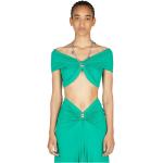 Reduzierte Grüne Elegante Paco Rabanne XS Schulterfreie Off Shoulder Shirts & Schulterfreie Shirts Handwäsche für Damen Größe XS 