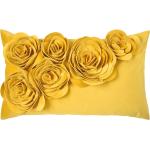 Gelbe Blumenmuster Kissenbezüge & Kissenhüllen aus Textil 50x30 