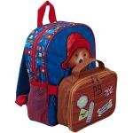 Jungen- & Mädchen-Schulranzen mit Paddington-Bär Kinderrucksack + Abnehmbarer isolierter Lunchbox-Beutel Koffer-Look