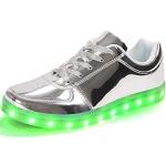 Silberne LED Schuhe & Blink Schuhe mit Schnürsenkel für Damen Größe 44 