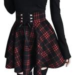 Schwarze Karo Gothic Mini Festliche Röcke für Damen Größe M 