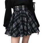 Schwarze Karo Gothic Mini Festliche Röcke für Damen Größe S 