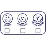 Emoji Smiley Motivstempel aus Buche 