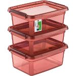 Rosa Aufbewahrungsboxen mit Deckel aus Kunststoff 